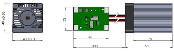 黄色い571nmレーザーモジュール DPSSレーザー 50mW 571nm工業用