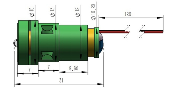 2.6-3.0V ストレージライン グリーンレーザーモジュール 532nm 5-18mW 輸出電力