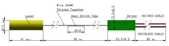 532nm 5mW 3Rグリーンレーザーモジュール 寿命長 体重0.02KG 寿命5000時間